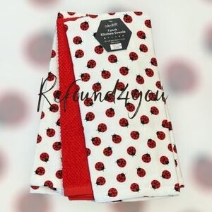 Colordrift - ‘Lucky Ladybugs 🐞 ’ Dish towels (2). NWT.